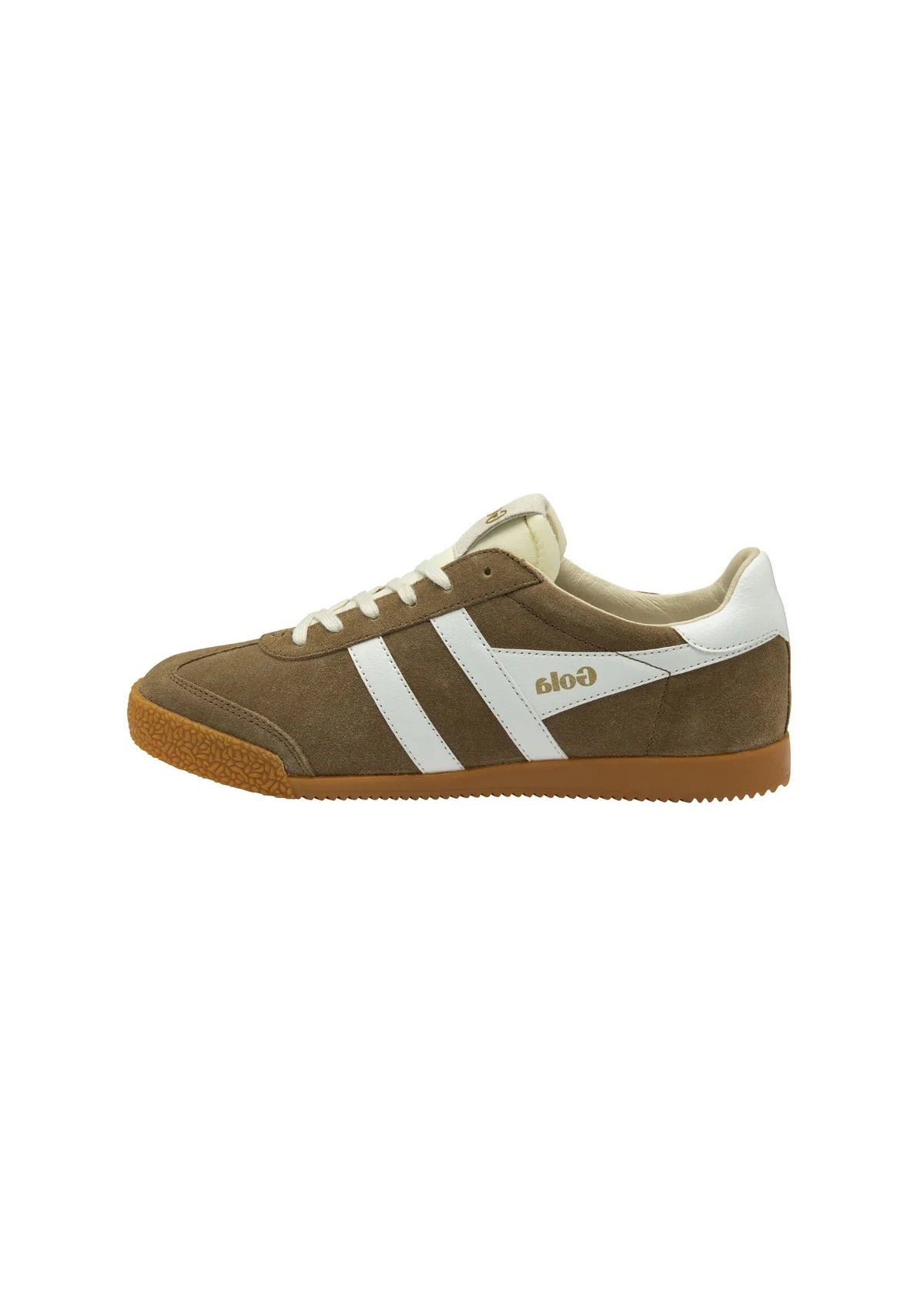 Gola Elan Sneaker with sporty low profile and simple design for everyday wear, Tobacco/White
