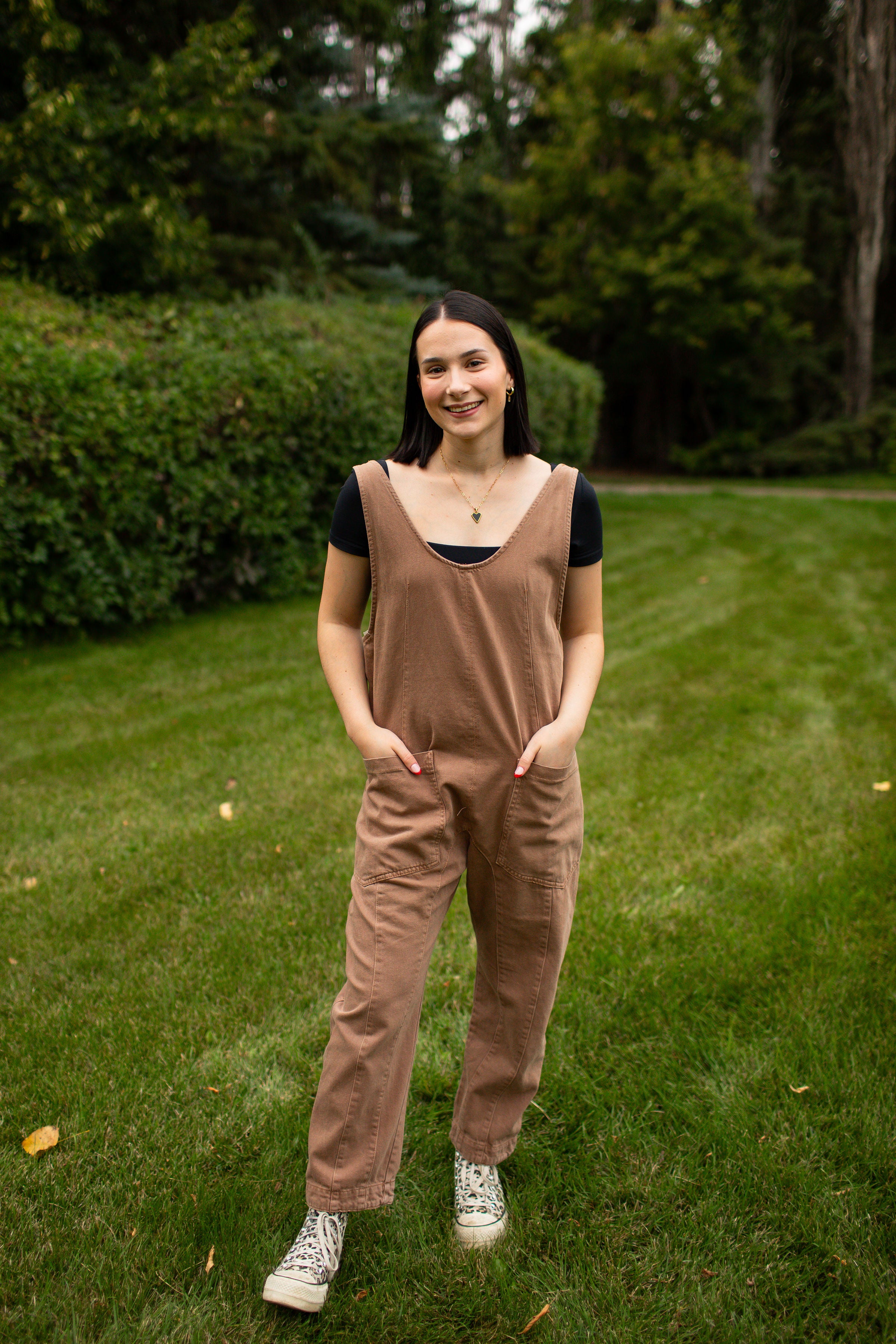We The Free Highroller Jumpsuit – A relaxed, oversized jumpsuit with a scoop neckline, wide legs, and a comfortable, casual fit for an effortless, laid-back style, Chocolate