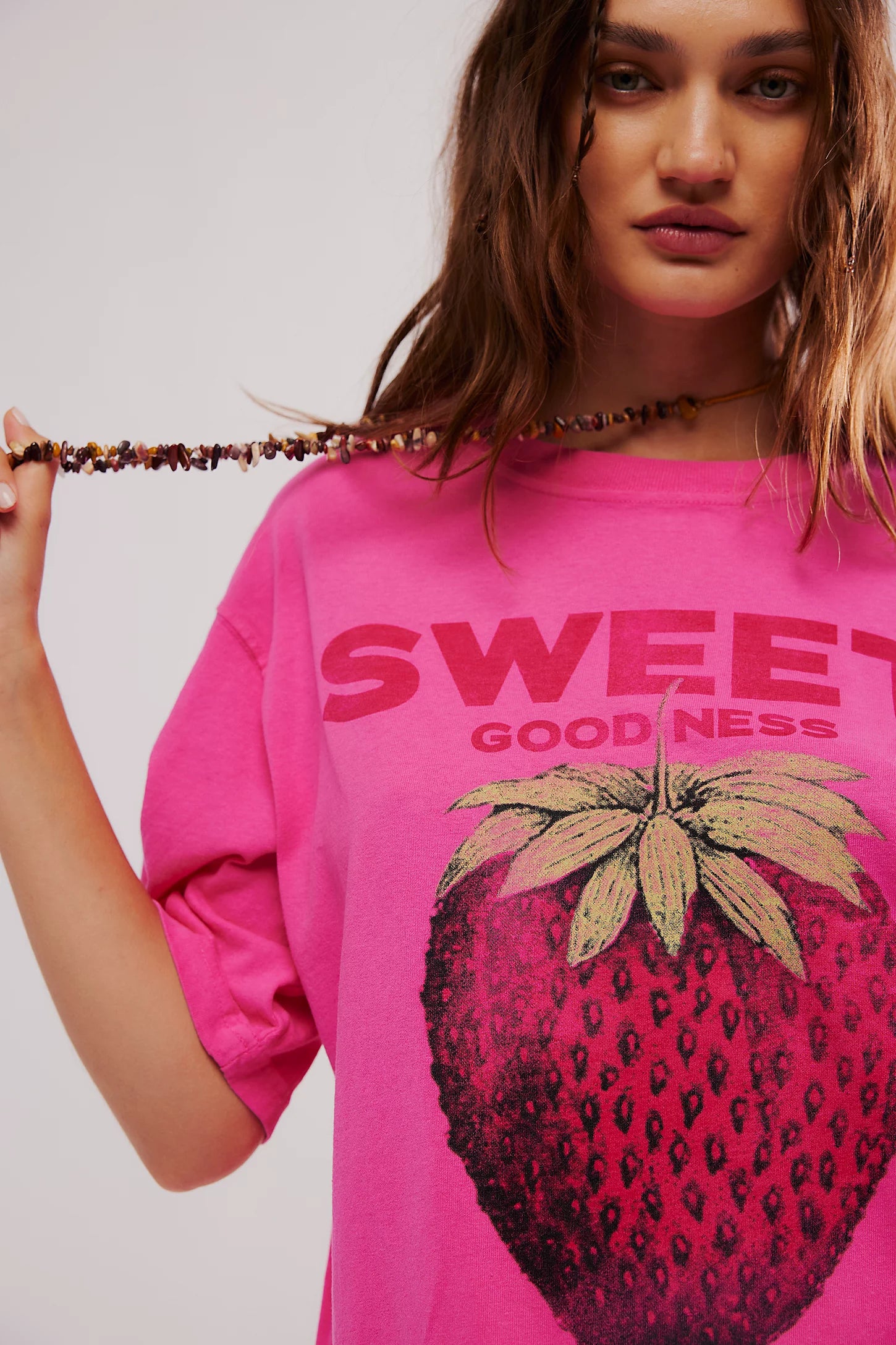 Harvest Vintage Wash Tee featuring a soft, worn-in fabric, classic crew neckline, and relaxed fit for a comfortable, casual look, Strawberry