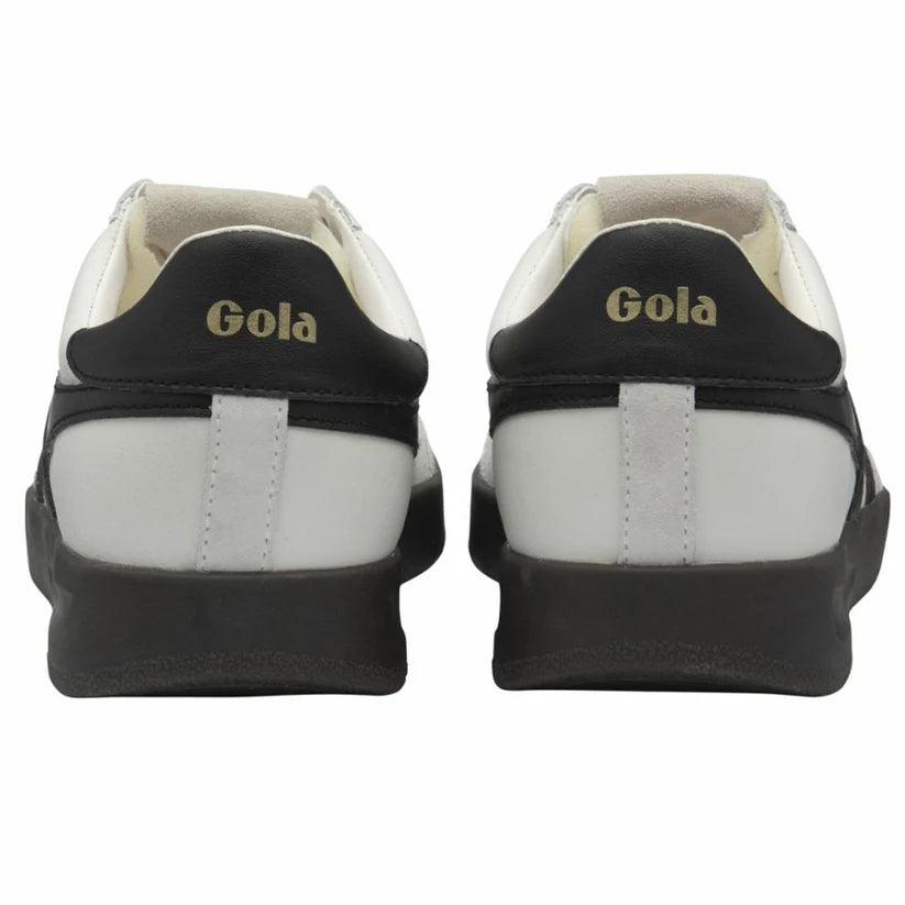 Gola Cyclone Leather Sneaker designed with durable rubber sole and sleek leather finish, Black/Off-White