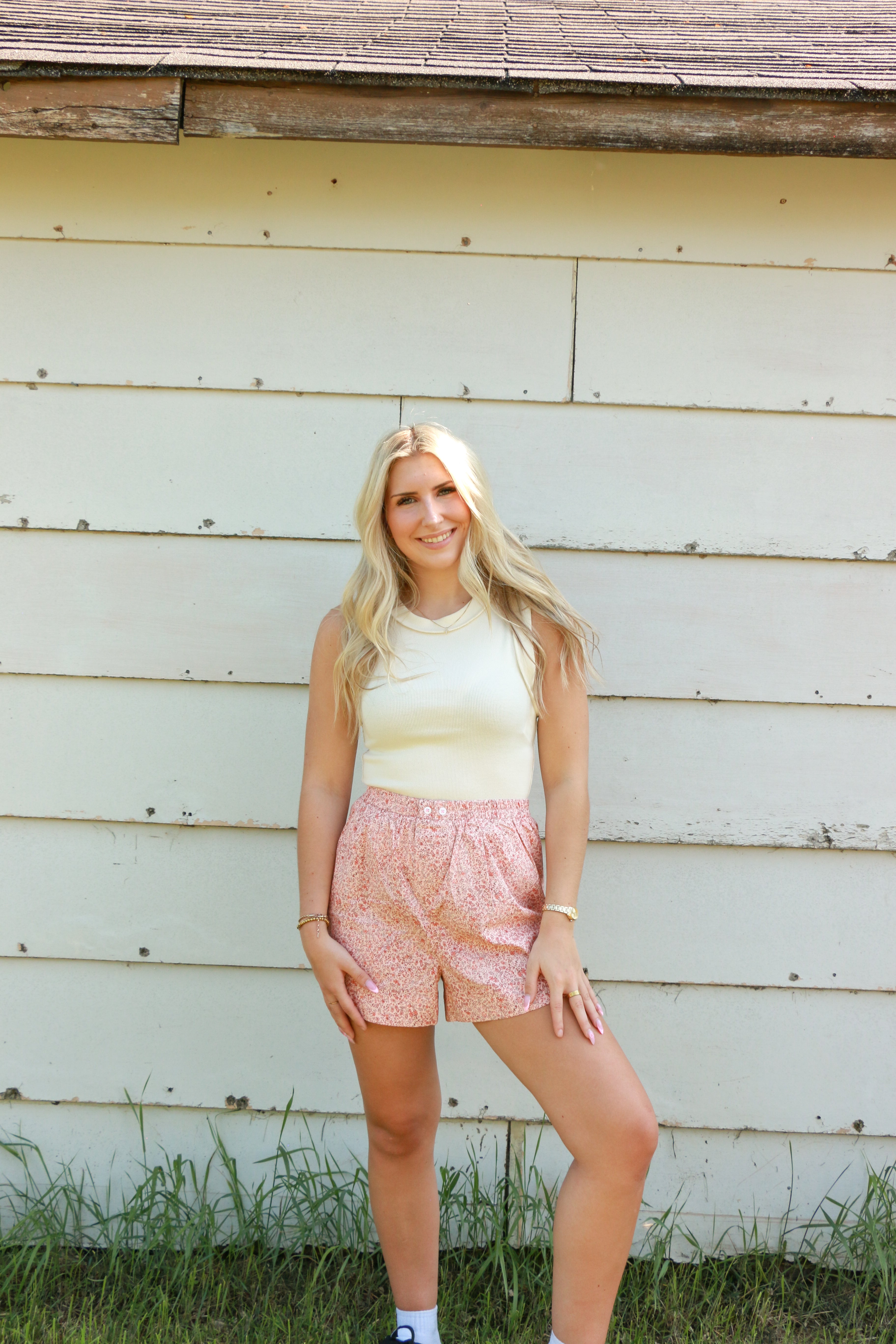 Free People Cloud Nine Boxer – Soft, cozy boxer shorts with a relaxed fit, made from a lightweight fabric for ultimate comfort and a laid-back style, Petal Combo