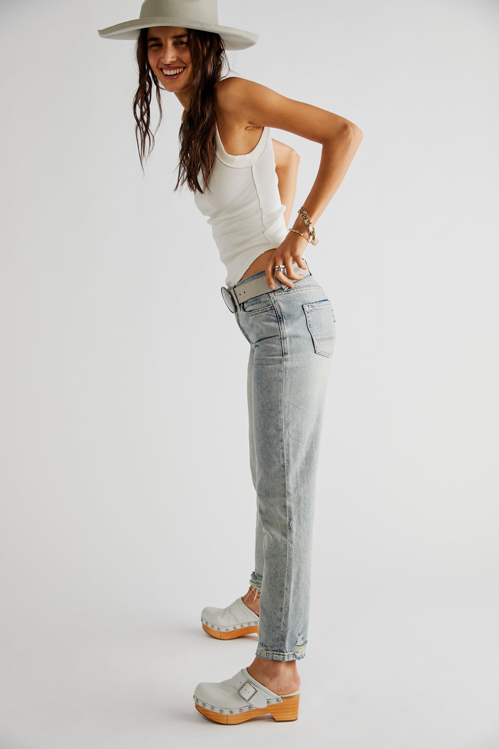 Free People Kate Tee made from soft fabric with a relaxed fit and a round neckline, Ivory