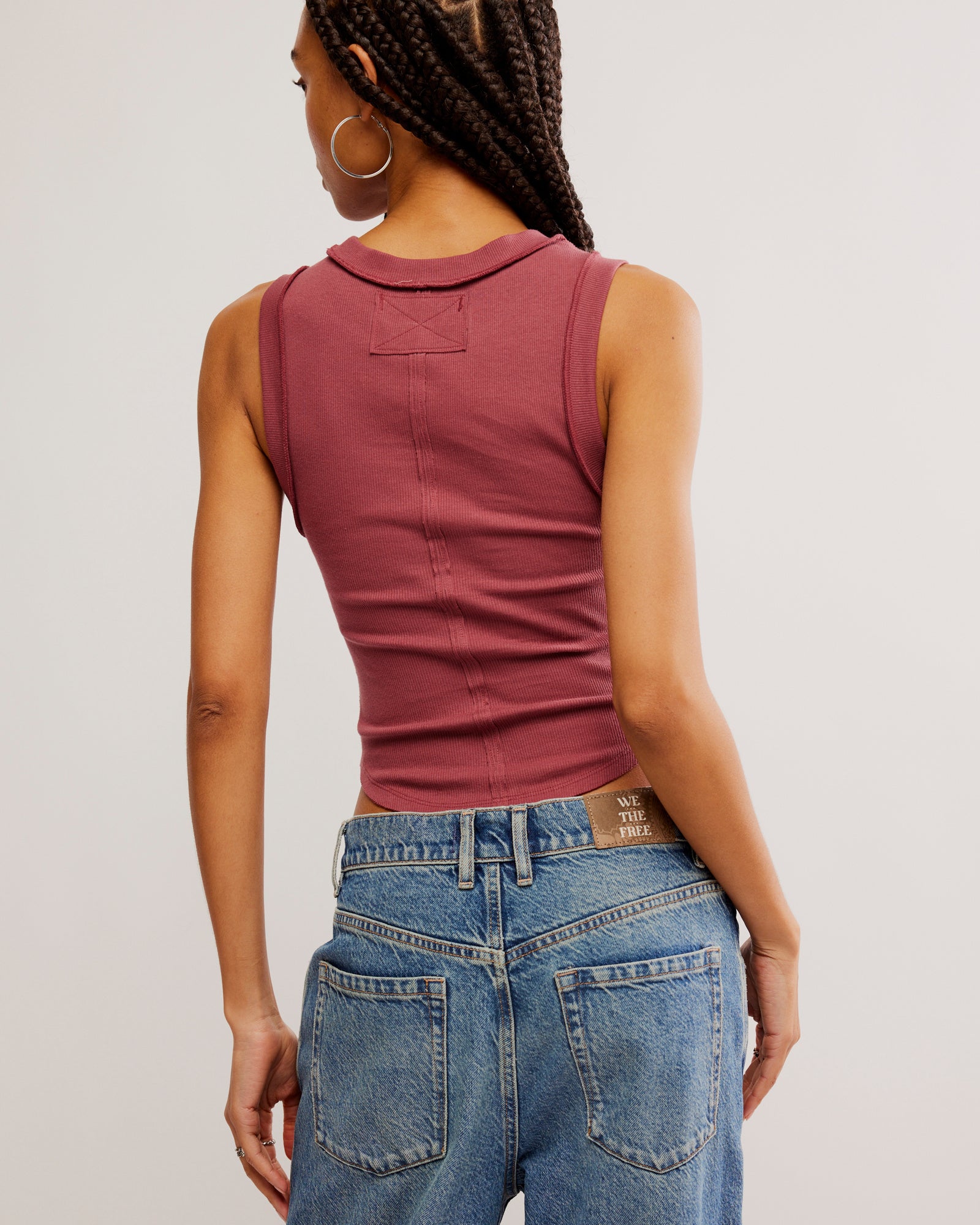 Free People Kate Tee made from soft fabric with a relaxed fit and a round neckline, Wild Ginger