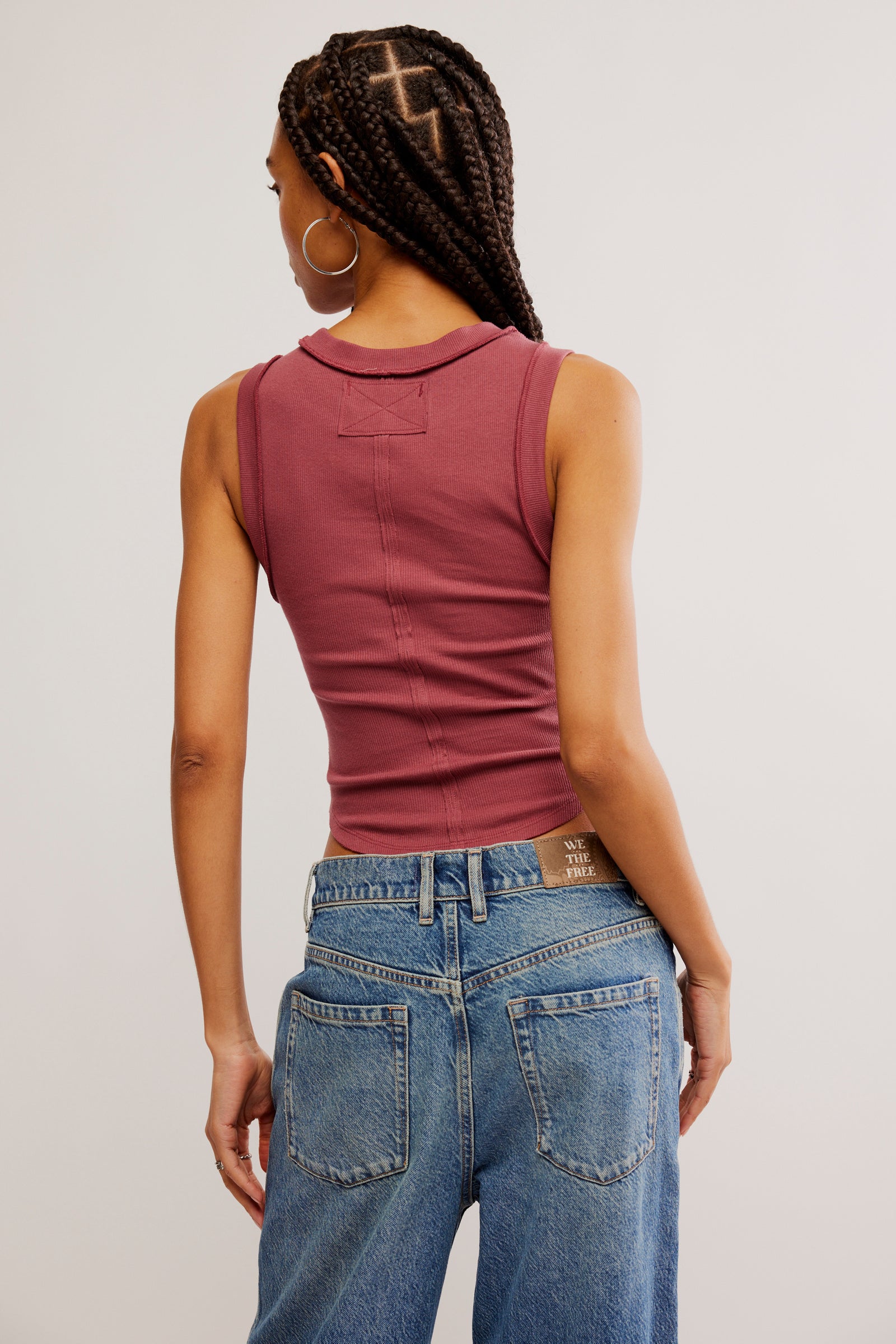 Free People Kate Tee made from soft fabric with a relaxed fit and a round neckline, Wild Ginger