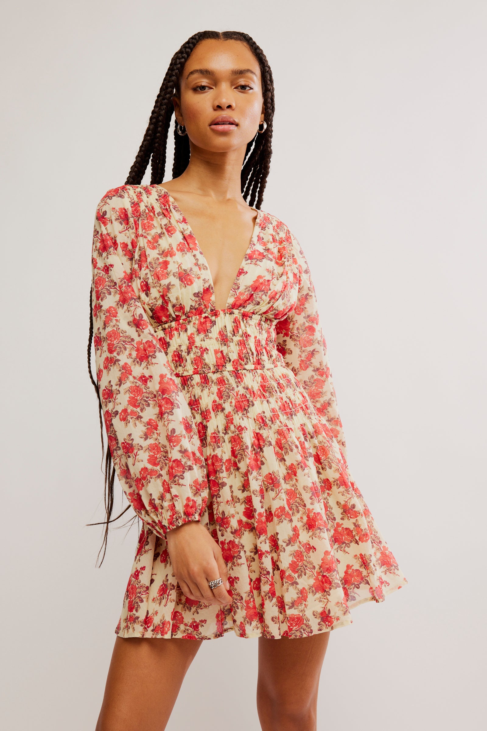 Free People Keep You Mini Dress with a relaxed fit, v neckline, and a flattering silhouette, perfect for an effortless, feminine style, Classic Combo
