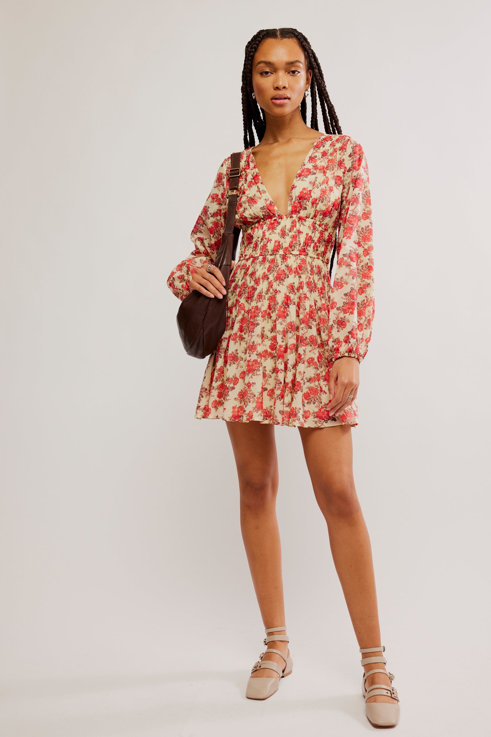 Free People Keep You Mini Dress with a relaxed fit, v neckline, and a flattering silhouette, perfect for an effortless, feminine style, Classic Combo
