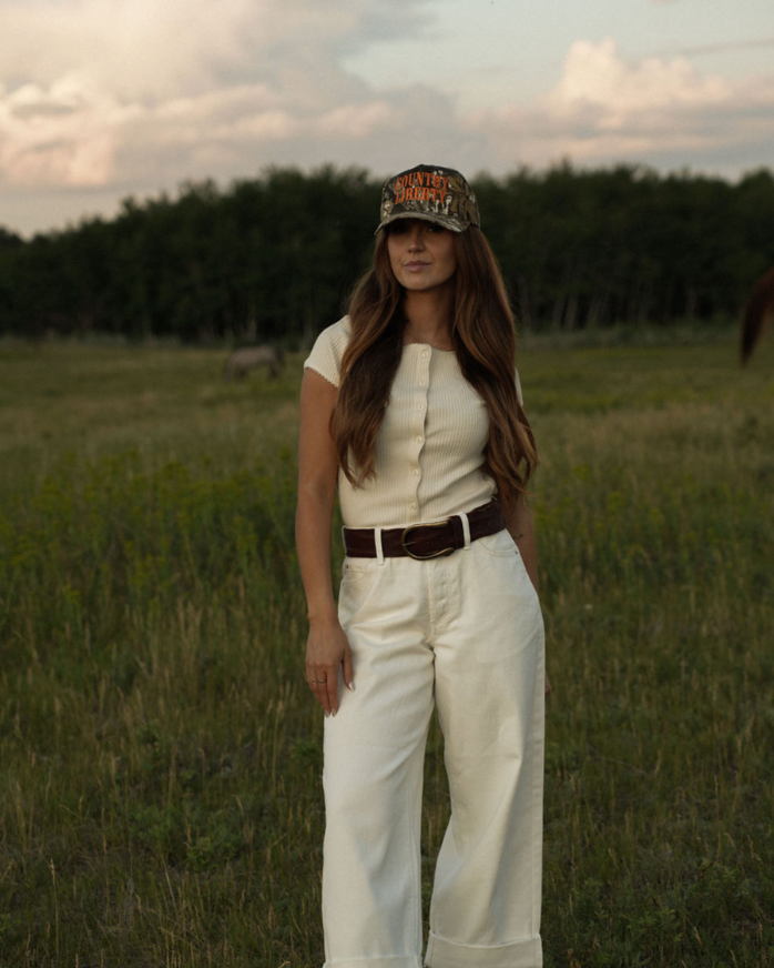 Z Supply Lou Denim Pant, featuring a relaxed fit, high-rise waist, soft stretch denim fabric, and casual straight-leg silhouette, Off White