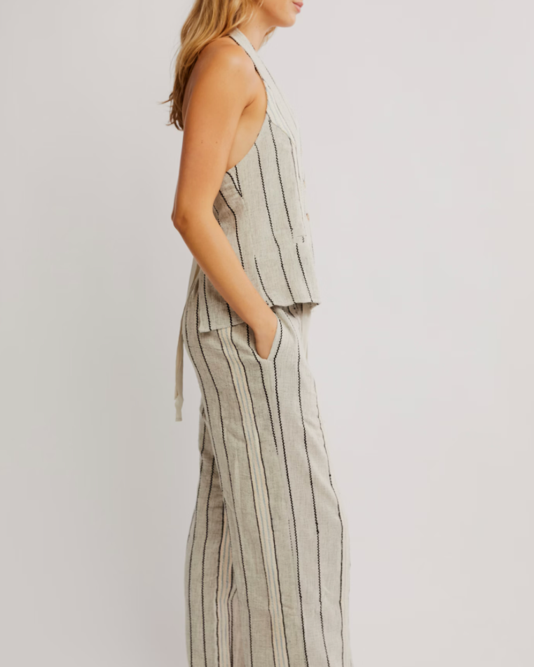 Free People Take Me to Paris Set featuring a matching top and bottoms with a relaxed, chic fit and soft, lightweight fabric, Rocky Stripe