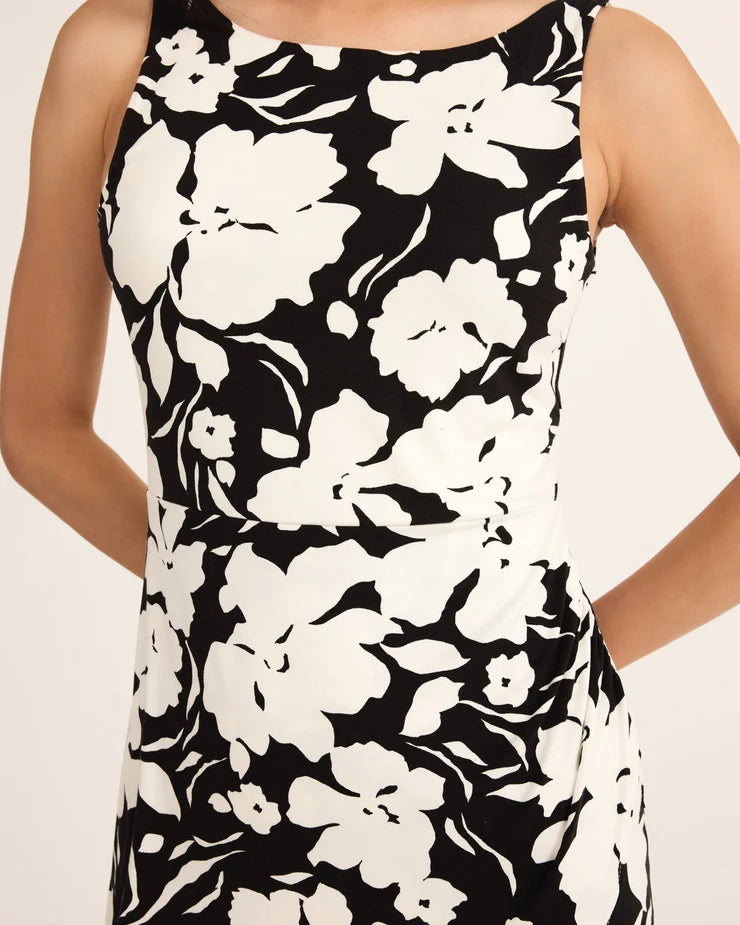 Z Supply Valencia La Plage Midi Dress with lightweight fabric, relaxed fit, and midi length for breezy, beach-inspired style Black