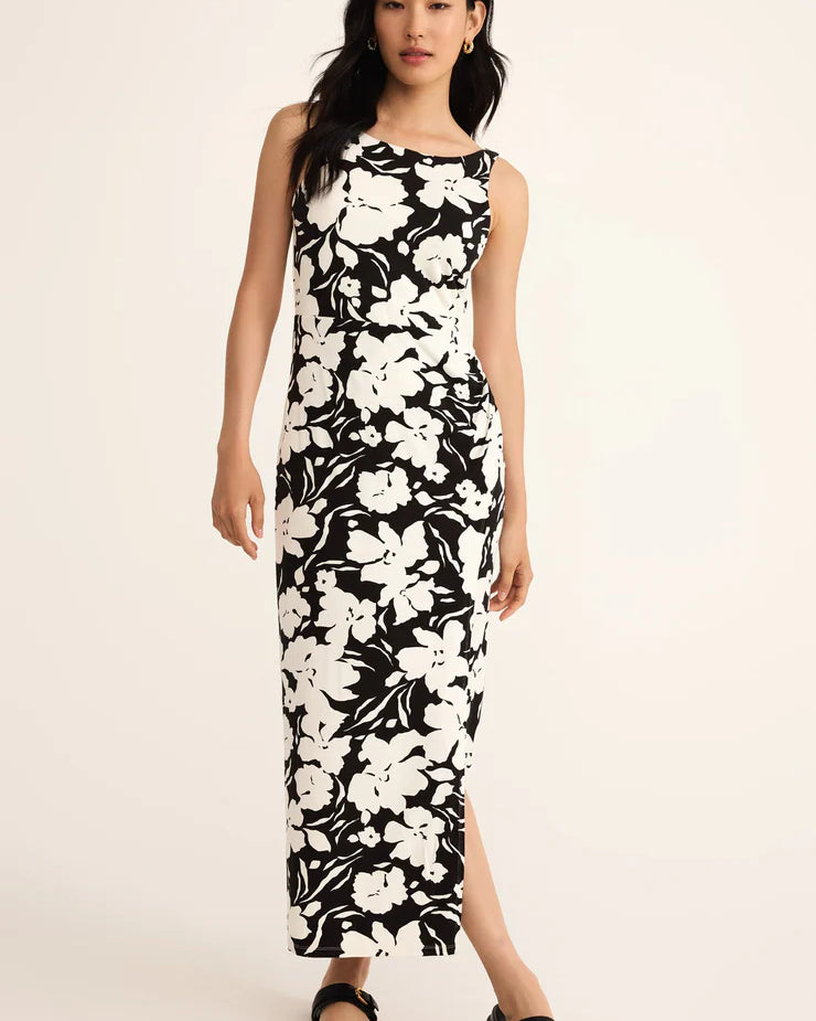 Z Supply Valencia La Plage Midi Dress with lightweight fabric, relaxed fit, and midi length for breezy, beach-inspired style Black