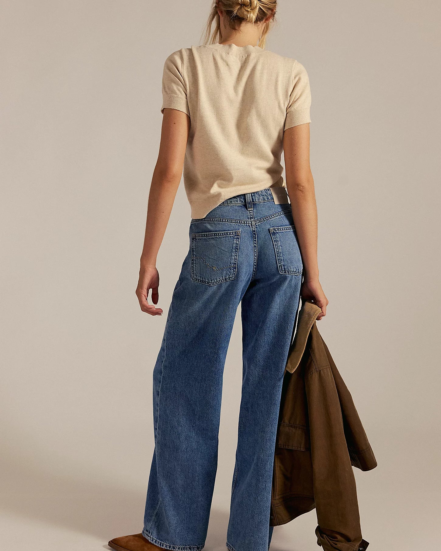 Free People Nia Low Rise Boyfriend Jeans with a relaxed, slouchy fit, low-rise waist, and classic denim styling, Friday