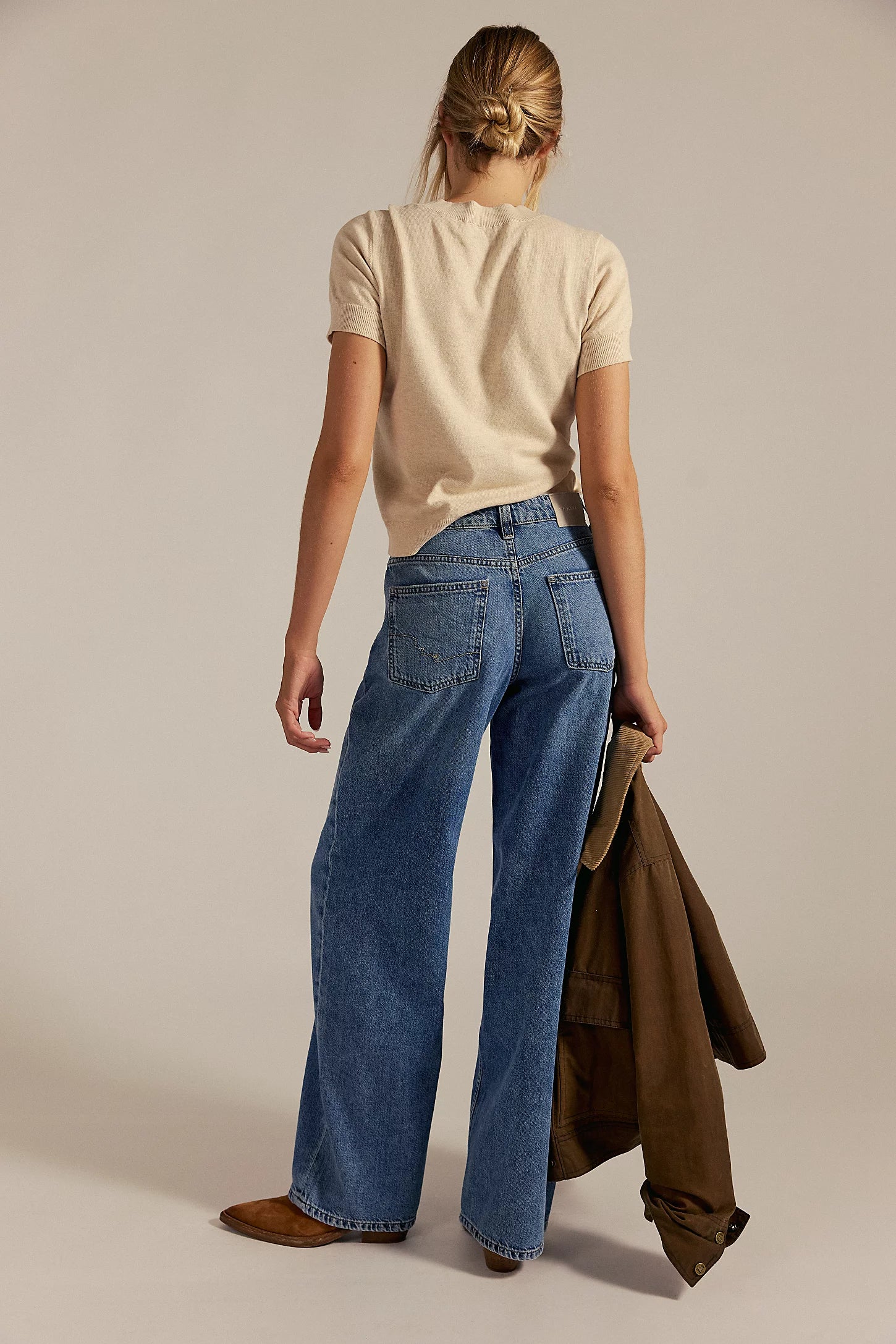 Free People Nia Low Rise Boyfriend Jeans with a relaxed, slouchy fit, low-rise waist, and classic denim styling, Friday