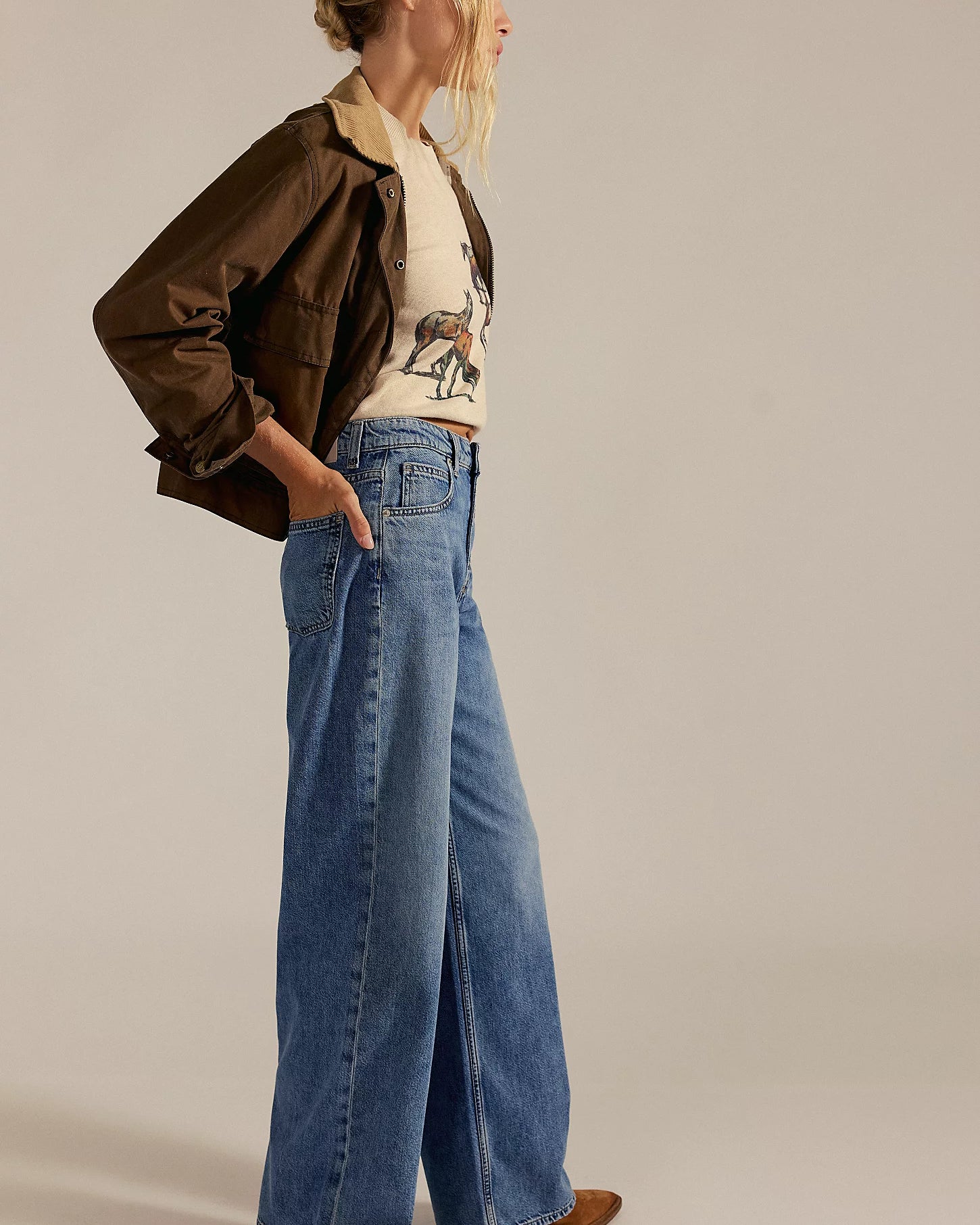 Free People Nia Low Rise Boyfriend Jeans with a relaxed, slouchy fit, low-rise waist, and classic denim styling, Friday