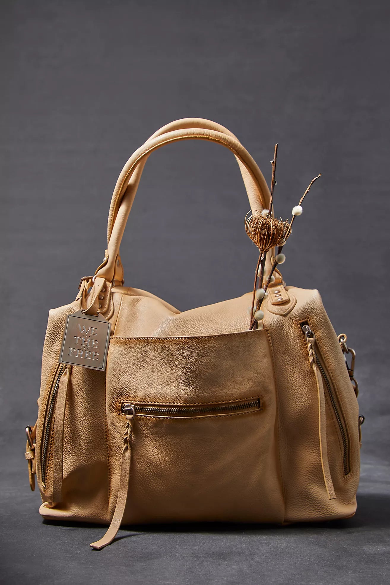 We the Free Emerson Tote Bag showcasing a spacious, simple design with sturdy handles, ideal for carrying essentials in style, Italian Straw