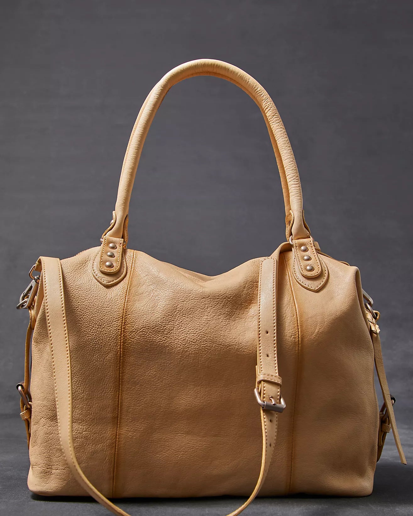 We the Free Emerson Tote Bag showcasing a spacious, simple design with sturdy handles, ideal for carrying essentials in style, Italian Straw