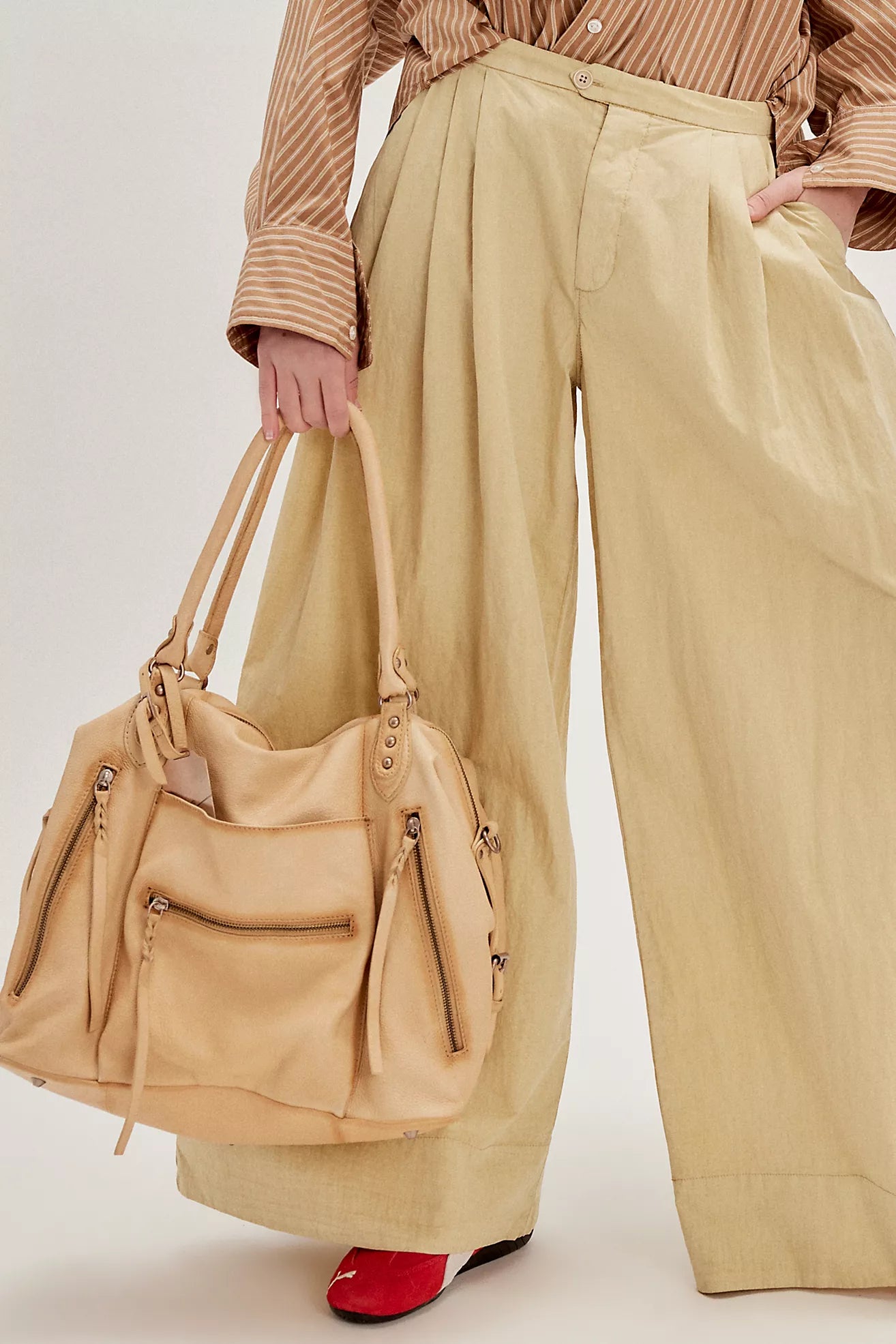 We the Free Emerson Tote Bag showcasing a spacious, simple design with sturdy handles, ideal for carrying essentials in style, Italian Straw