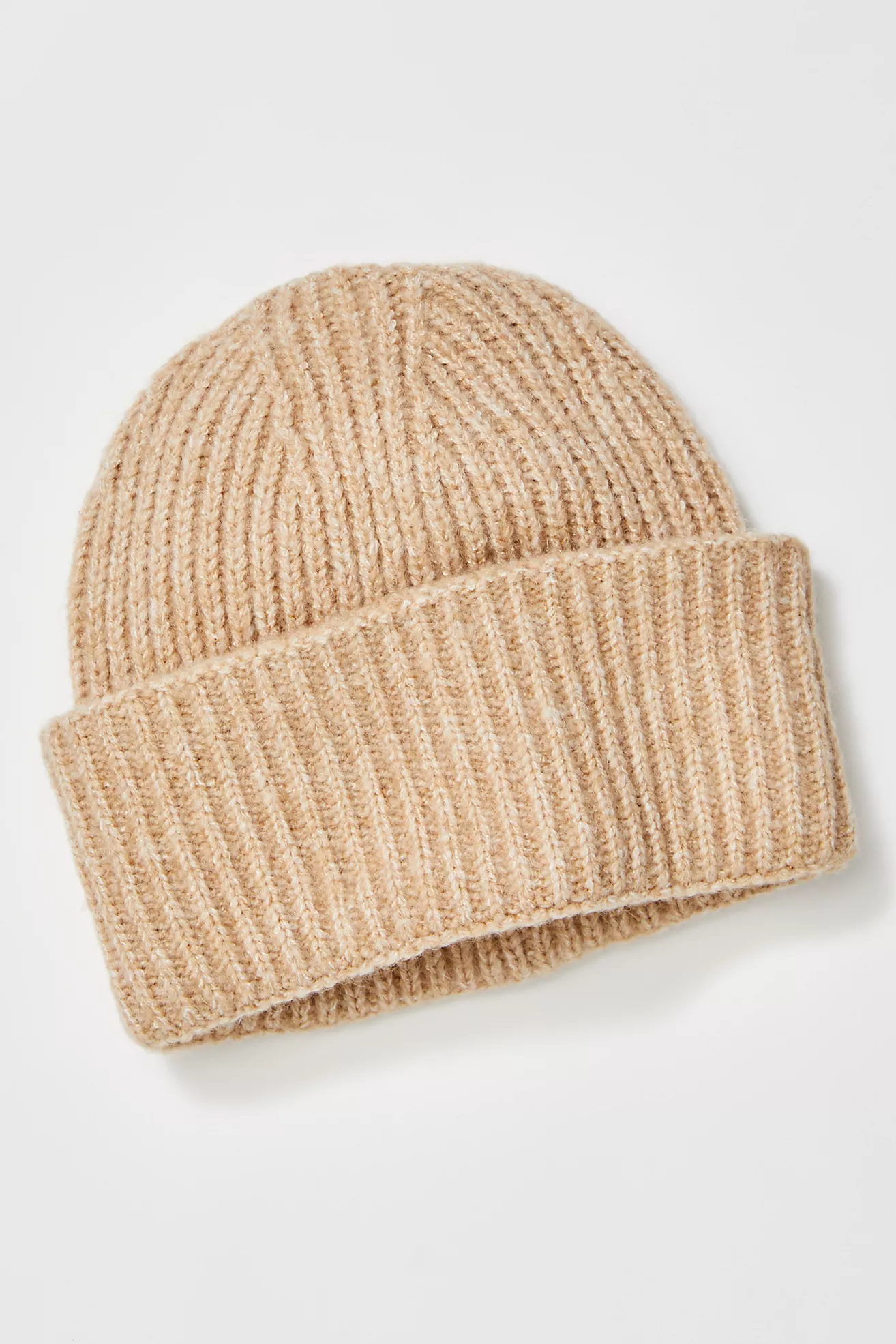 Free People Harbor Marled Ribbed Beanie – A cozy, ribbed knit beanie with a marled pattern, offering warmth and a stylish, casual look, Camel
