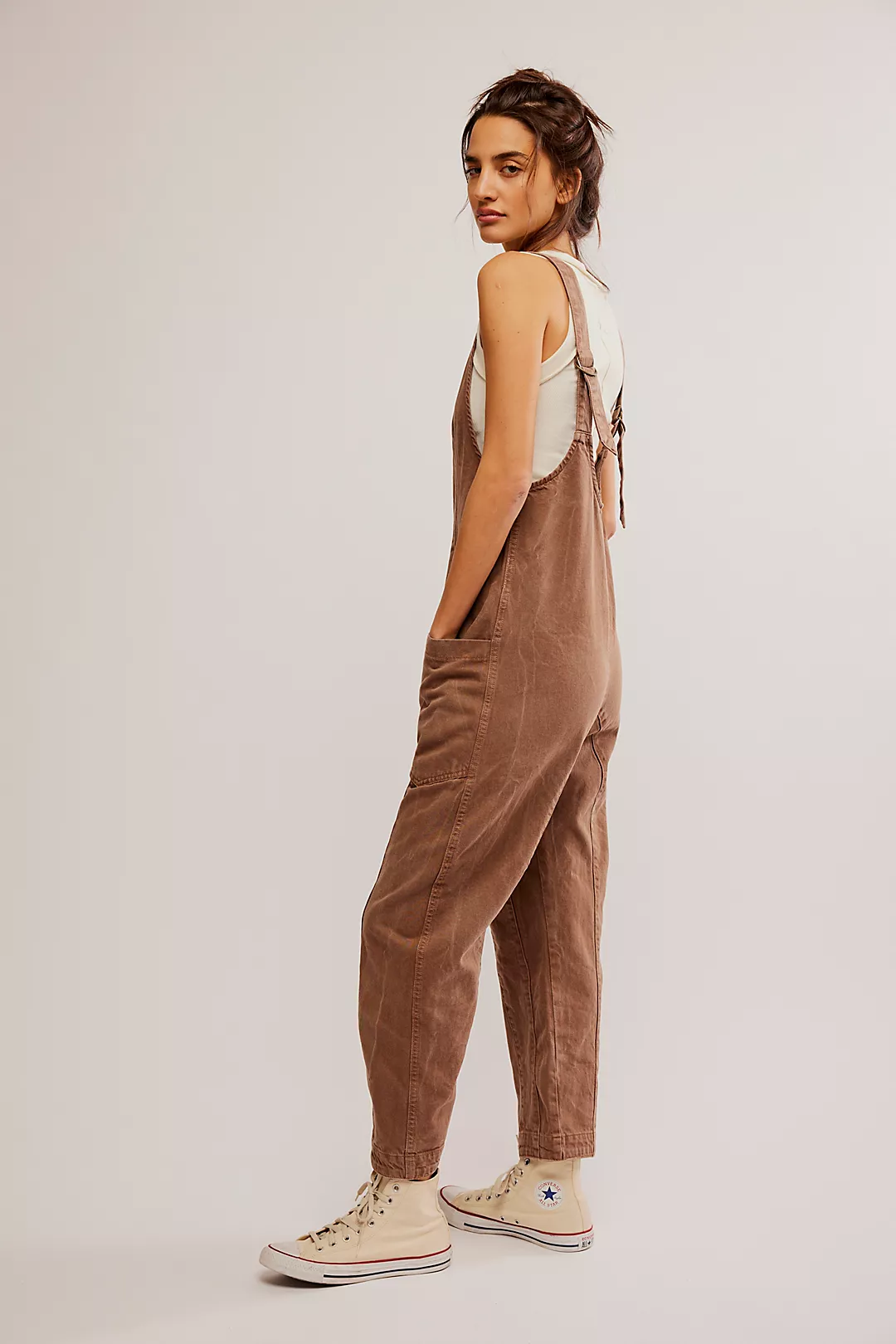 We The Free Highroller Jumpsuit – A relaxed, oversized jumpsuit with a scoop neckline, wide legs, and a comfortable, casual fit for an effortless, laid-back style, Chocolate