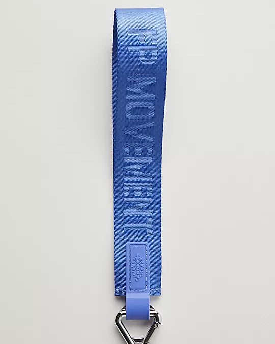 Free People There It Is Keychain – A sporty and versatile keychain with the FP Movement logo at the center, Blueberry