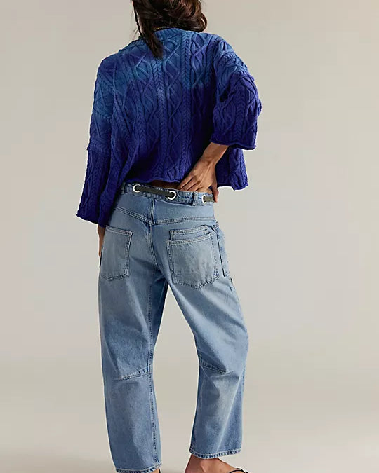 Free People Moxie Low Slung Pull-On Jeans – Low-rise, pull-on jeans with a relaxed fit, Truest Blue