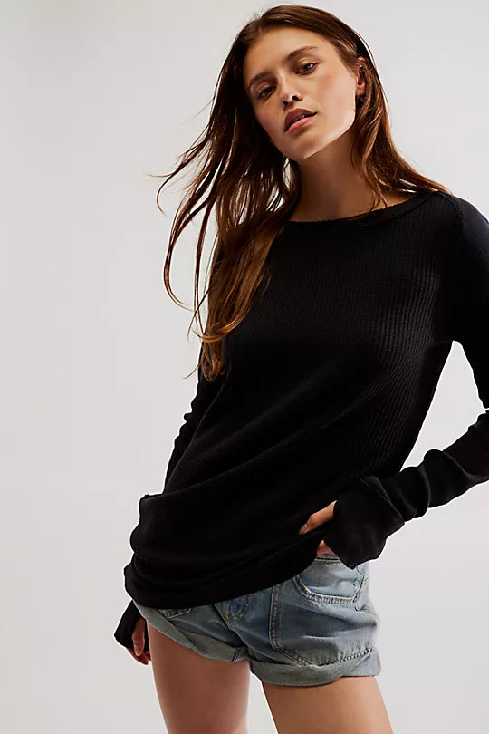 Care FP Honey B Crew Neck sweater made from soft, cozy fabric with a relaxed fit. This long-sleeve top features a classic crew neckline and ribbed detailing, offering a comfortable, casual style that's perfect for layering or wearing on its own, Black