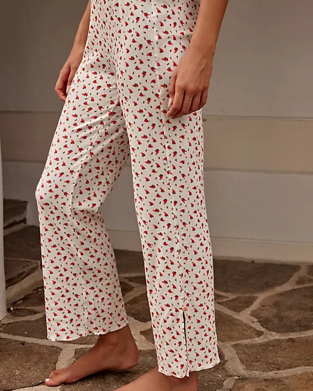 Free People Fresh in Love Set featuring a matching top and bottoms with a relaxed fit, soft fabric, and stylish design, Bluebird Combo