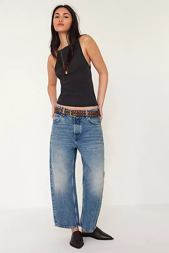 We The Free Deep Trance Dropped Boyfriend Jeans with a relaxed, oversized fit, distressed detailing, and a slightly tapered leg, From Beyond