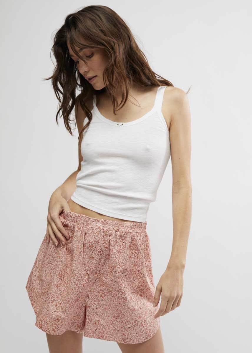 Free People Cloud Nine Boxer – Soft, cozy boxer shorts with a relaxed fit, made from a lightweight fabric for ultimate comfort and a laid-back style, Petal Combo