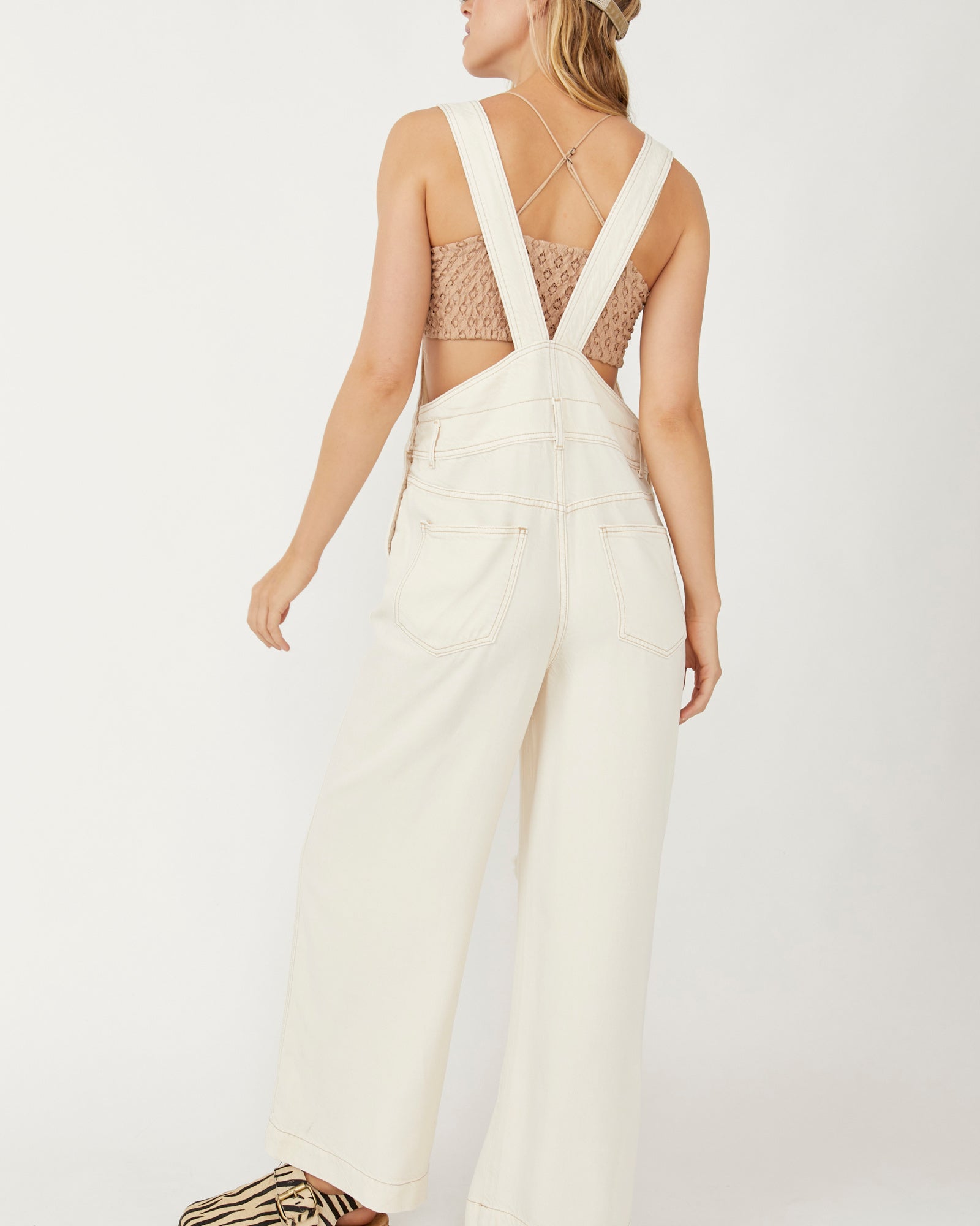 Free People Super Slouchy Overall – A relaxed-fit overall with adjustable straps, a slouchy silhouette, Warm White