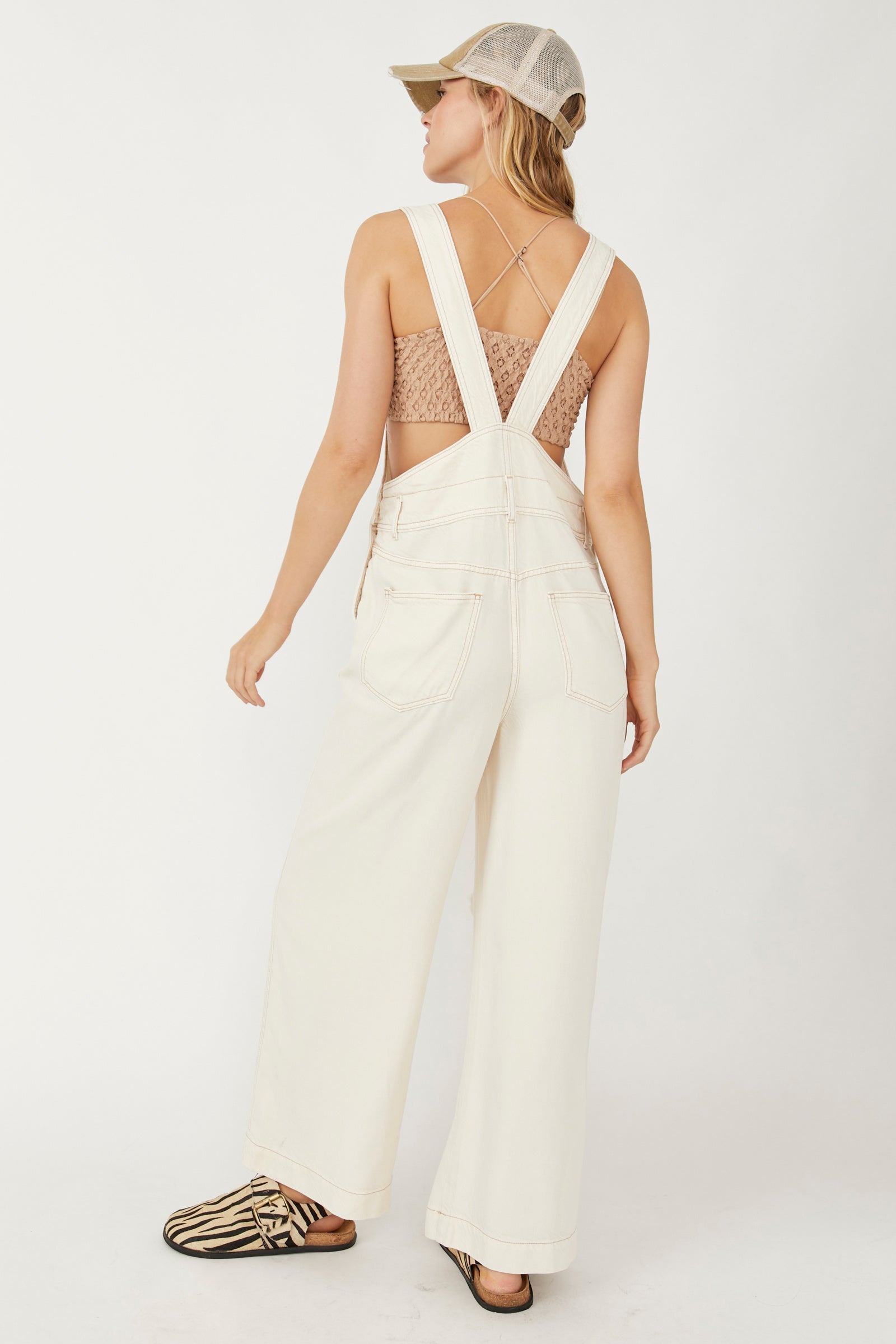 Free People Super Slouchy Overall – A relaxed-fit overall with adjustable straps, a slouchy silhouette, Warm White