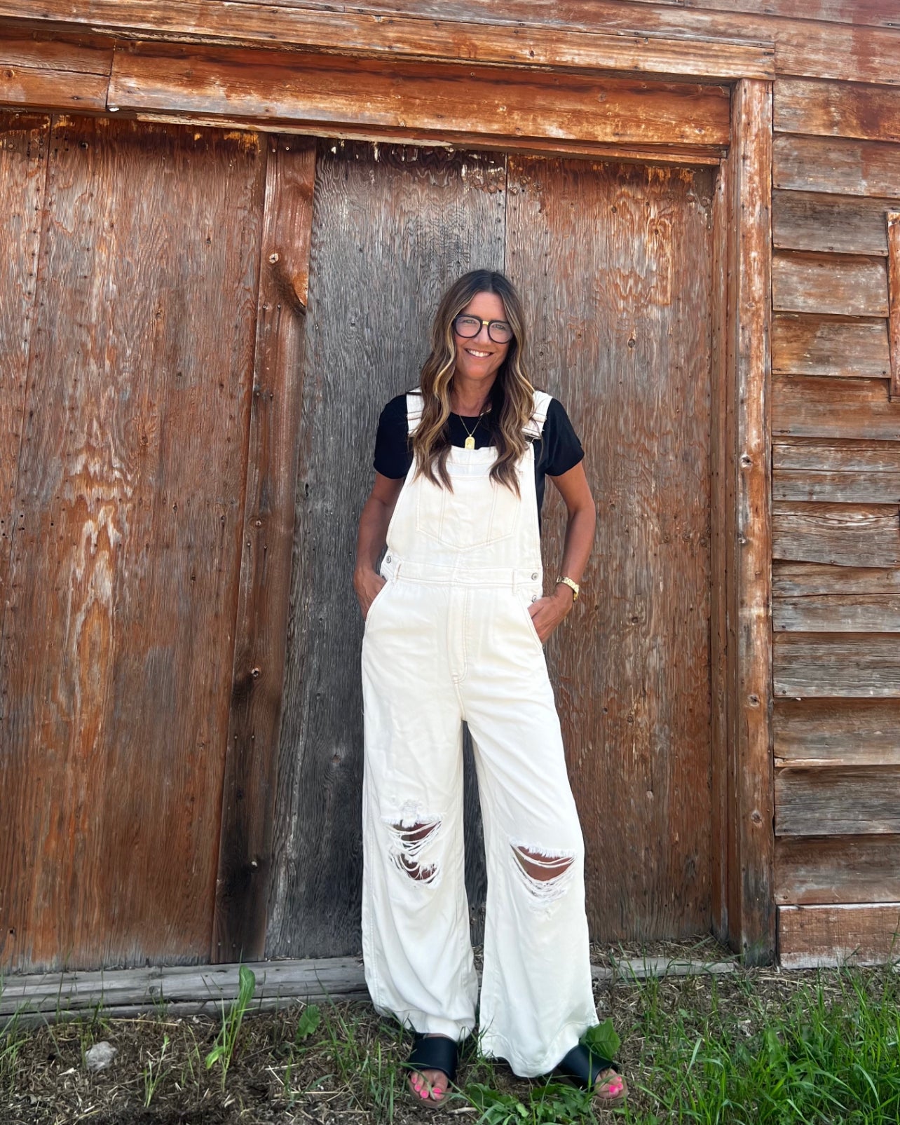 Free People Super Slouchy Overall – A relaxed-fit overall with adjustable straps, a slouchy silhouette, Warm White