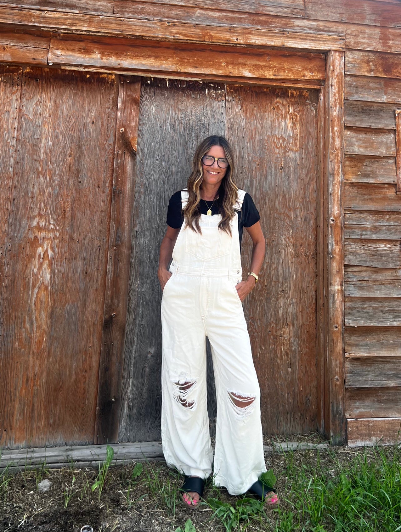 Free People Super Slouchy Overall – A relaxed-fit overall with adjustable straps, a slouchy silhouette, Warm White