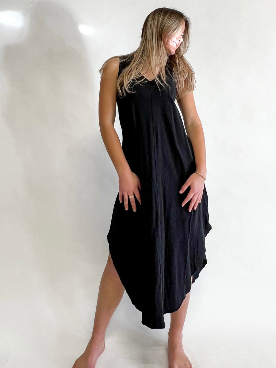 Reverie Woven Midi Dress | Black