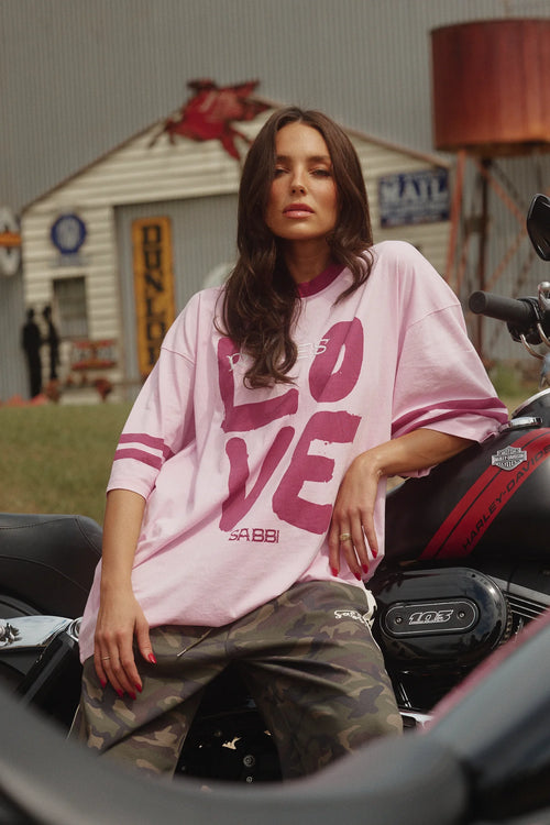 The Very Oversized Love Revolution Tee | Pink