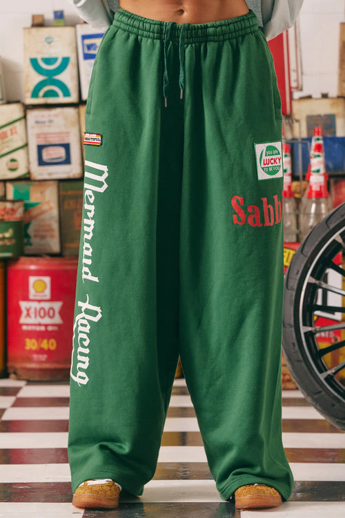 Mermaid Racing Wide Leg Sweat Pants