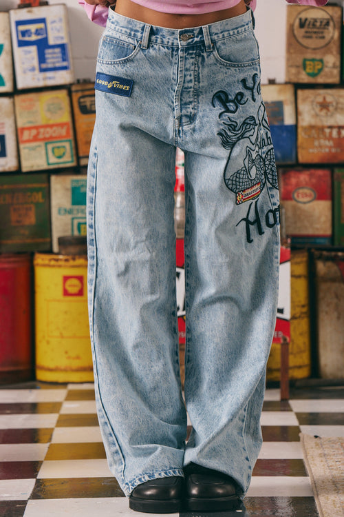 The Mermaid Racing Denim Jeans