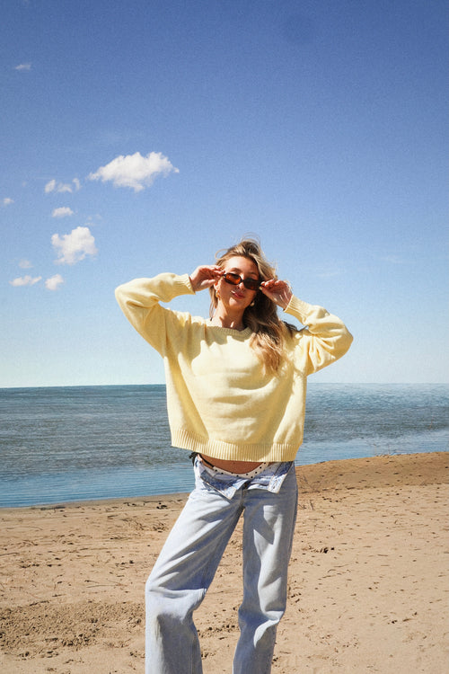 The Coastal Knit Sweater | Sandbar Yellow