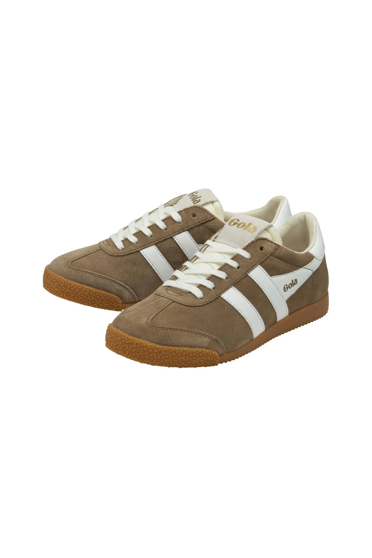 Gola Elan Sneaker with sporty low profile and simple design for everyday wear, Tobacco/White
