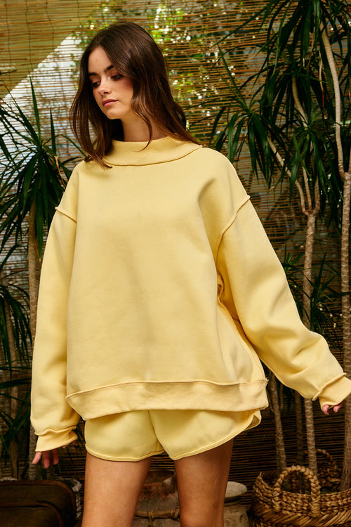 Mock Neck Sweatshirt | Butter Yellow