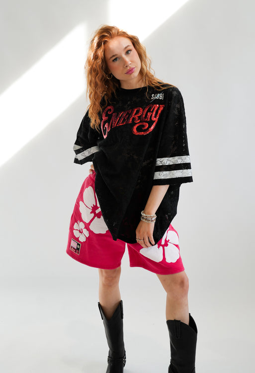 The Big Energy Lace Tee | Black