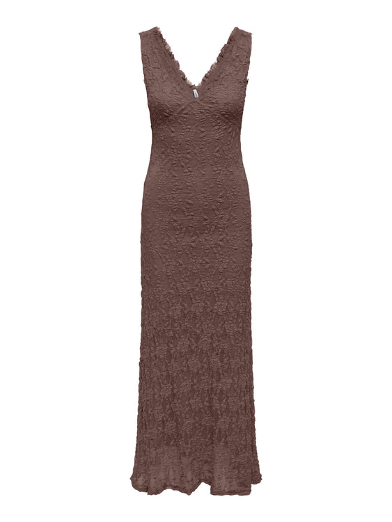 Albina V-Neck Lace Dress | Brown