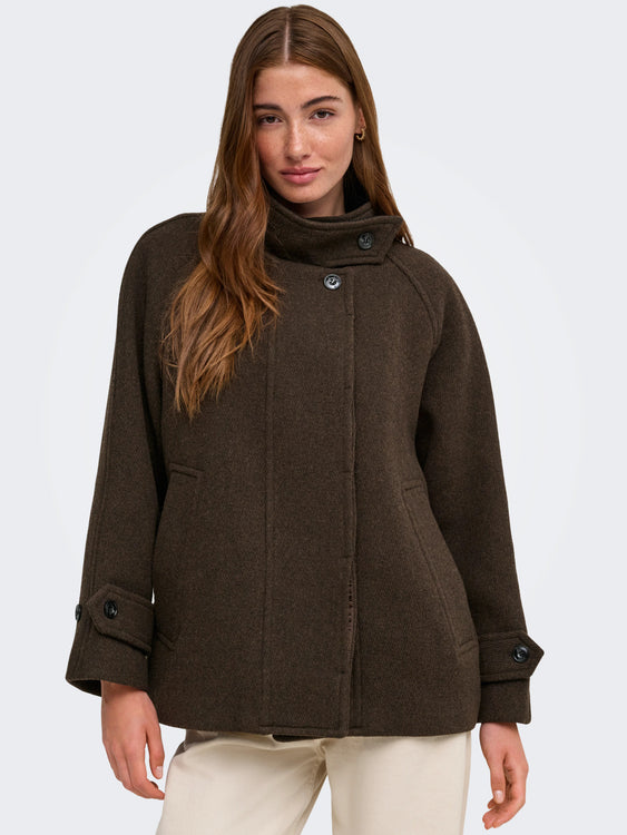 Siva High Neck Wool Jacket | Delicioso