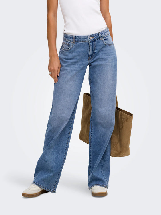 Vally Wide Leg Jeans | Medium Blue Denim