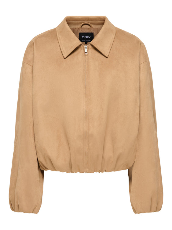 Fiona Faux Suede Padded Bomber | Tigers Eye