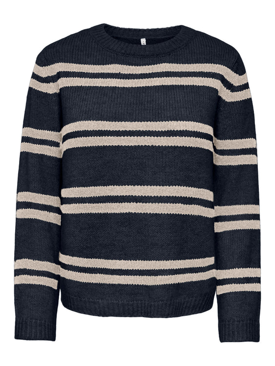 Sophie Knit Crewneck Sweater | Night Sky Stripe