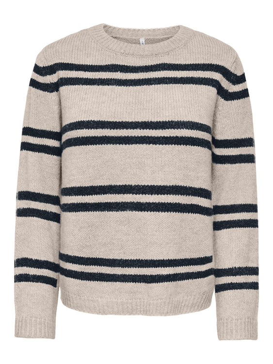 Sophie Knit Crewneck Sweater | Pumice Stone Stripe