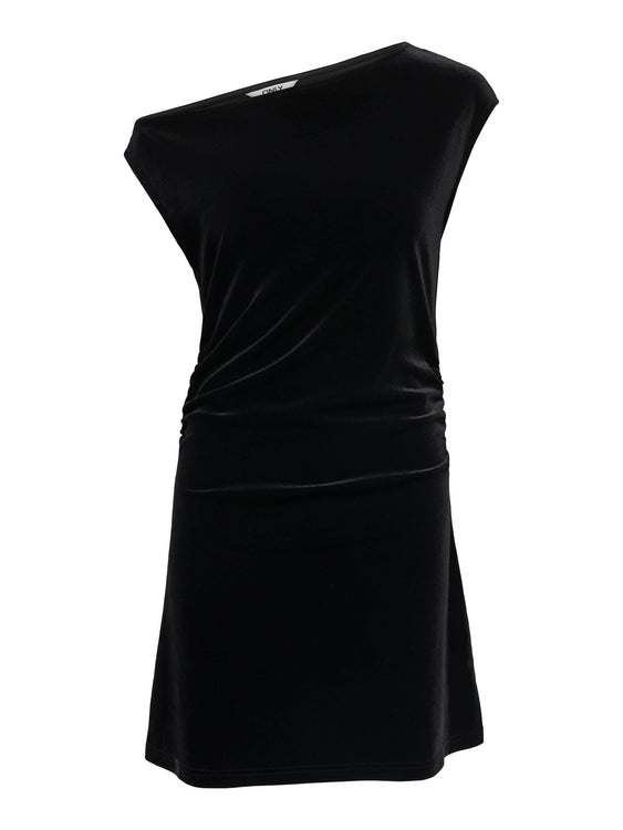 Rue Velvet Mini Dress | Black