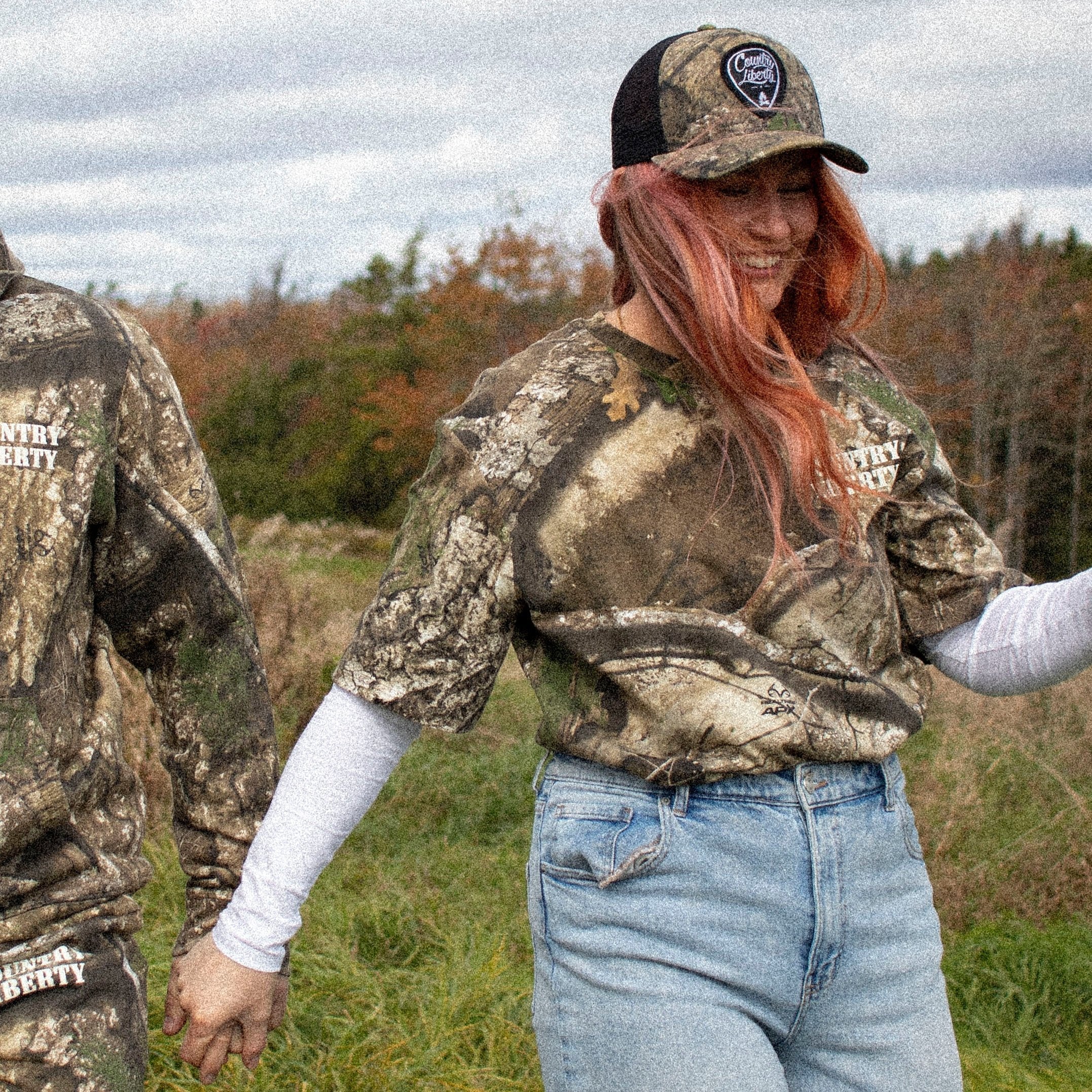 Country Liberty Realtree Tee featuring classic camo pattern and short sleeves