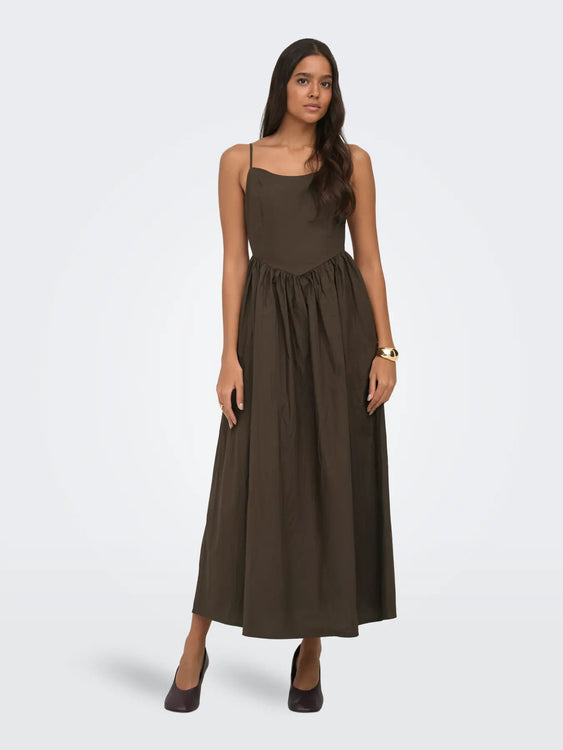 Likara Midi Dress | Brown