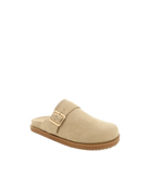 Orlin Suede Slip-On Clogs with low heel, clean lines, and soft suede finish, Desert Suede